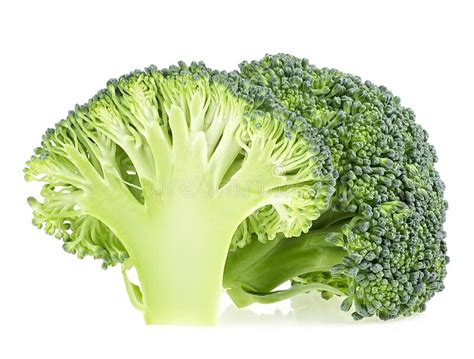 Fresh Broccoli Cabbage Isolated On White Background Whole And Half