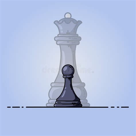 Black Pawn Becomes Queen Vector Flat Illustration Stock Vector Illustration Of Strategy
