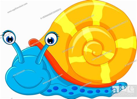 Illustration Of Cute Snail Cartoon Running Stock Vector Vector And