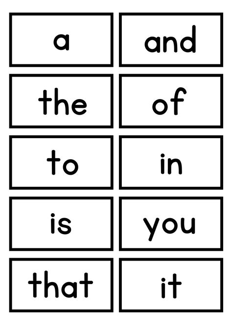 Frys First 100 Sight Words Flashcards Printable Elementary School