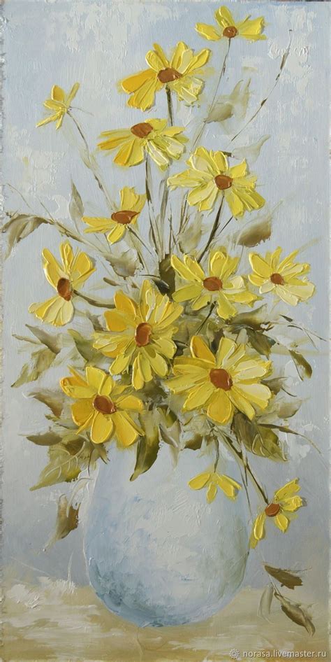 I Love This Vase Of Cute Fresh Yellow Flowers Painting