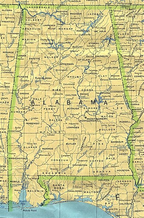 Political Map Of Alabama United States Full Size Ex