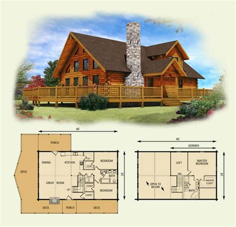 Lakefront Log Home Floor Plan Cabin House Plans Log Home Plans Log