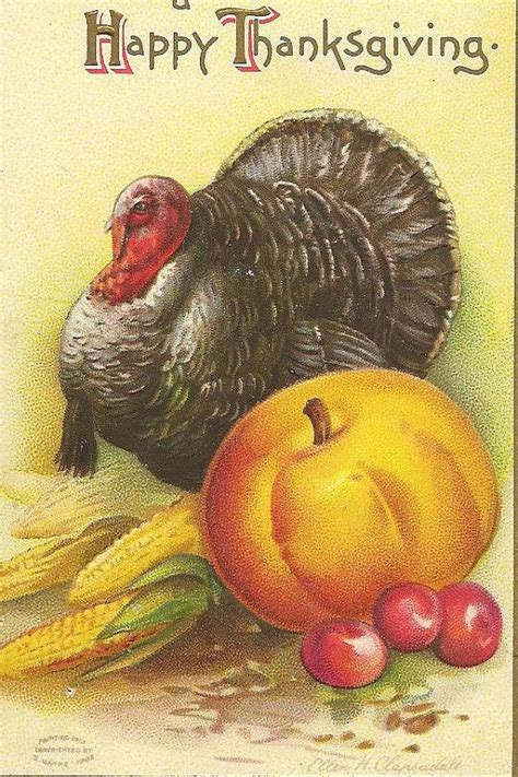 ellen clapsaddle thanksgiving vintage postcard turkey and etsy vintage thanksgiving happy