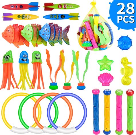 Balnore Diving Toys 28 Pcs Underwater Swimming Pool Toys