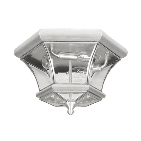 Coramdeo 10 inch led satin nickel ceiling flush mount light gives 100w of light. Livex Lighting Monterey 12.5-in W Brushed Nickel Outdoor ...