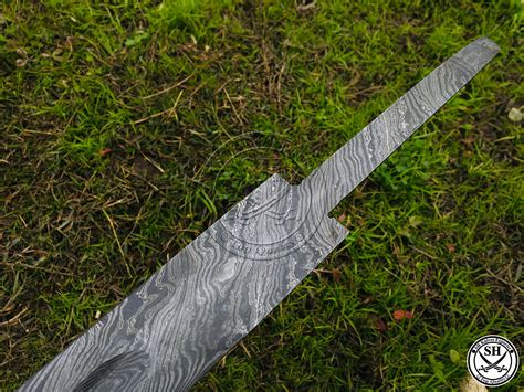 Inches Hand Forged Damascus Steel Sword Blank Blade Etsy
