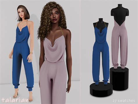 The Sims Resource Caroline Chain Jumpsuit Outfit