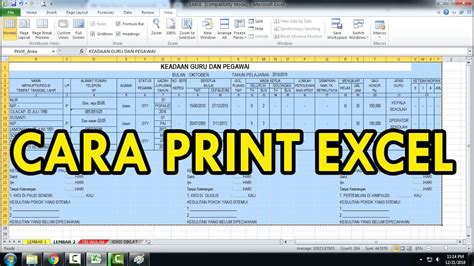 Cara Print Tabel Di Excel Agar Tidak Terpotong