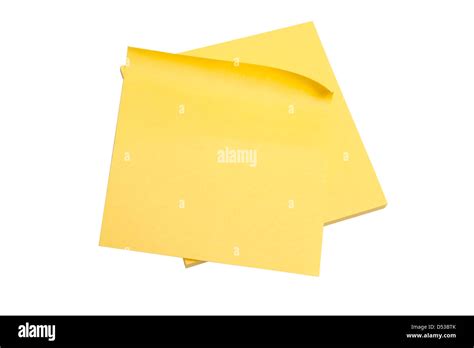 Yellow Memo Paper Isolated On White Background Stock Photo Alamy