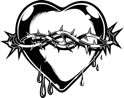 Barbed Wire Heart Clipart Heart With Thorns Png Download Large