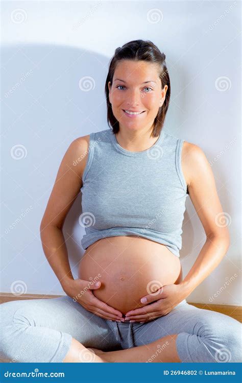 Beautiful Pregnant Woman Massage Hands On Belly Stock Photo Image Of Baby Enceinte
