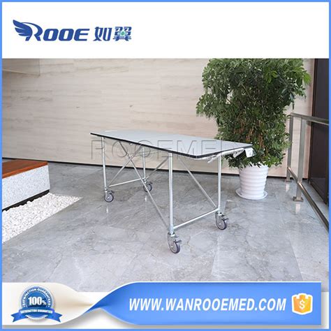 Funeral Equipment Easy Folding Movable Corpse Dressing Table Autopsy Dissecting Trolley For