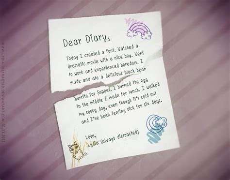 Dear Diary By Lydia Distracted On Deviantart