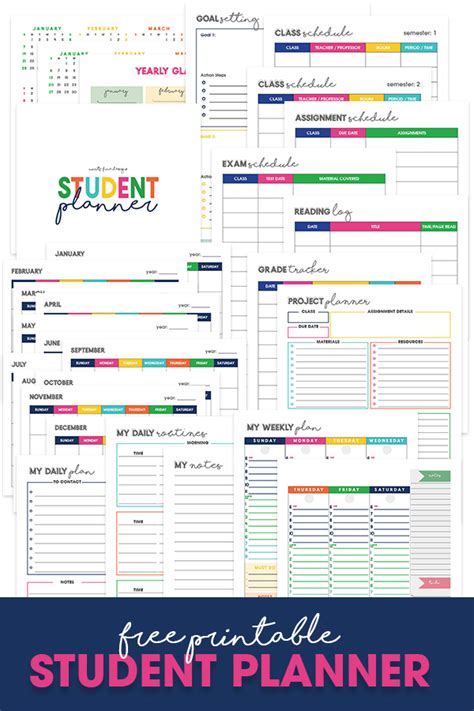 The Free Printable Student Planner Is Perfect For College Students To