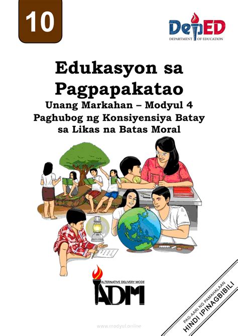 Edukasyon Sa Pagpapakatao 10 Modyul 4 Paghubog Ng Konsiyensiya Batay Sa