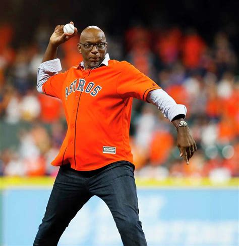 Clyde Drexlers Astros First Pitch Misses Wide Houston Chronicle