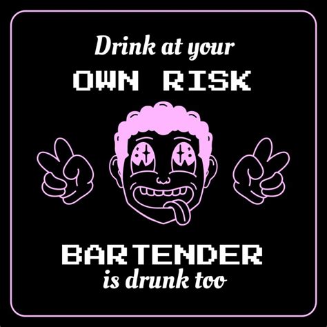 Free Creative Funny Bartender Sign Template