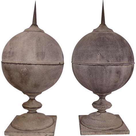 Huge Rare Vintage Metal Pointed Finials with gorgeous Verde Gris from ...