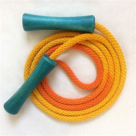 Hand Dyed Jump Rope Yellow And Orange With Wooden Handles — Jupiters Child