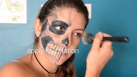 Half Skull Makeup Tutorial Youtube