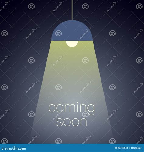 Coming Soon Message Illuminated With Light Projector Blank Vector