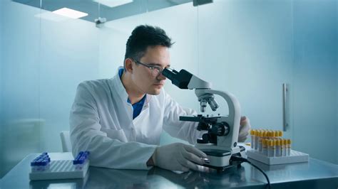 Medical Researcher Scientist Man Looking At Stock Footage Sbv