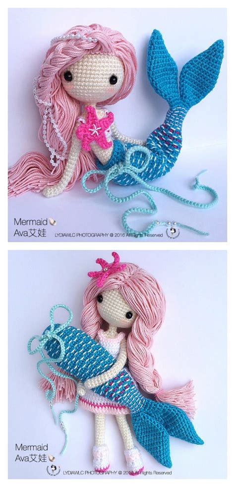 6 Crochet Amigurumi Mermaid Doll Patterns