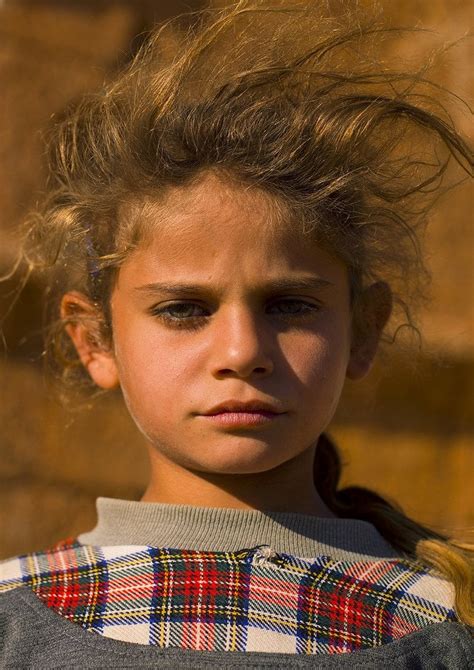 Blond Syrian Girl Some People Still Live With Their Cattle Around The