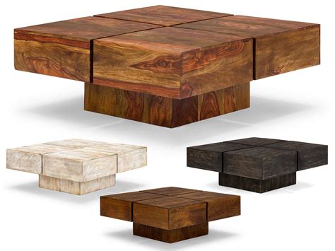 Das niedrige tischchen bildet gemeinsam mit sessel und couch den mittelpunkt den wohnraums. Couchtisch Holz Dunkel 2 Ebenen : Couchtisch Massiv-Holz ...