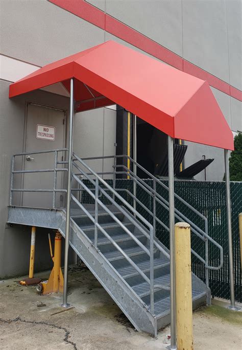 Entrance Canopy Over Stairs On A Commercial Building Kreiders Canvas