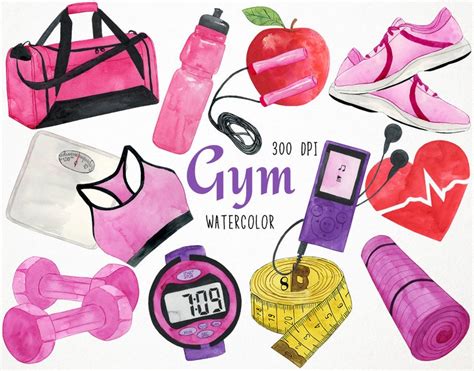 Fitness Clipart Workout Clipart Fitness Clip Art Gym Etsy