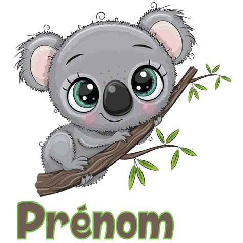 Sticker Personnalisé Prénom Bébé Koala Chambre Enfants Stickers