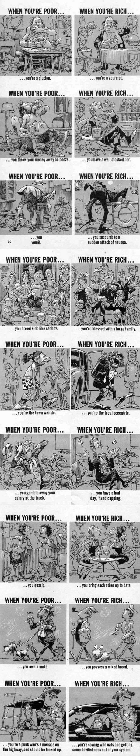 When Youre Poor And When Youre Rich By Cartoonist Jack Davis