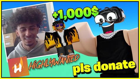 Donating 1000 Robux To Highlywanted Youtube