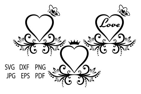 Heart Svg Heart Cut Files Love Floral Heart Svg Graphic By