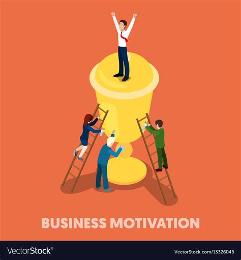 Isometric Business People Motivation Concept Vector Image