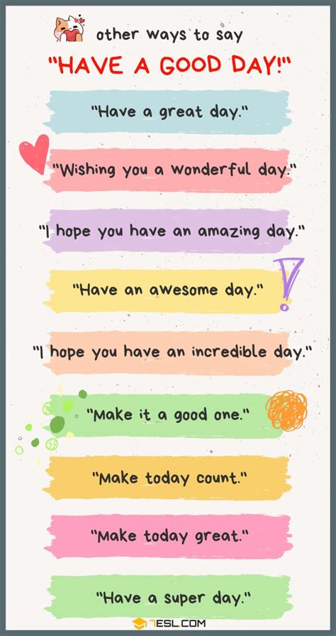 30 Different Ways To Say “have A Good Day” Formal And Informal • 7esl