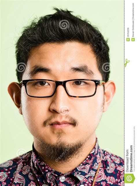 Serious Man Portrait Real People High Definition Green Background Stock
