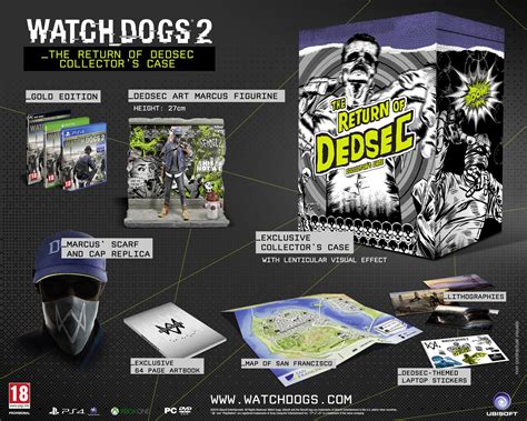 Ubisoft Watch Dogs 2 The Return Of Dedsec Collectors Case Clios