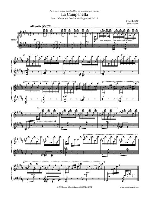 La Campanella Liszt Pitch Music Compositions