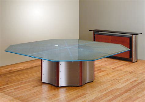 Octagon shaped glass suppliers also offer label printing and customized logo printing. Crescent Octagon Shape Conference Table | Stoneline Designs