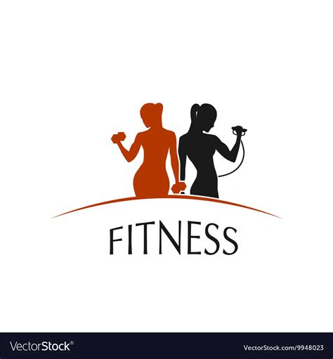 Fitness Club Logo Depicting Women Royalty Free Vector Image