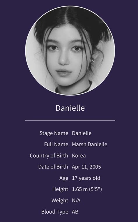 Danielle Marsh Newjeans Profile Age Birthday Height Weight Hallyu Idol Kpop Profiles