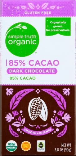 Simple Truth Organic 85 Cacao Fair Trade Dark Chocolate Bar 317 Oz