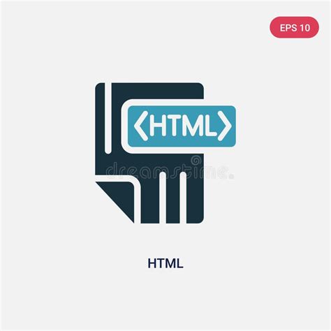 Two Color Html Vector Icon From Programming Concept Isolated Blue Html