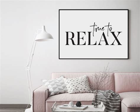 Time To Relax Wall Art Time To Relax Print Printable Time Etsy