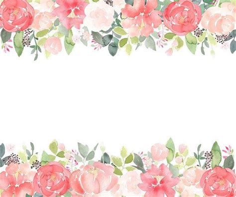 Peony Clipart Floral Frames Coral Peonies Clip Art Etsy Floral