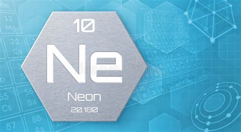 Chemical Element Of The Periodic Table Neon Stock Illustration