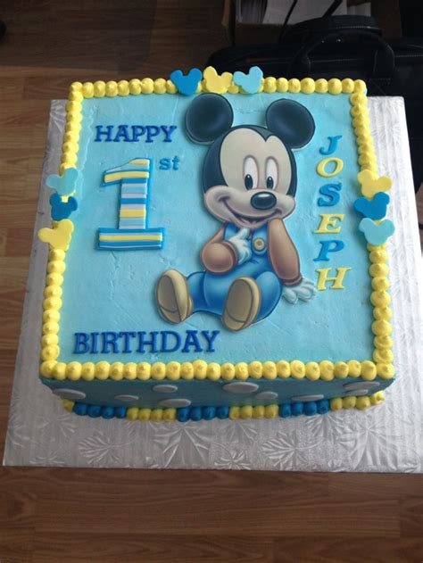 Baby Boy 1st Birthday Mickey Mouse Cake 1st Birthday Ideas